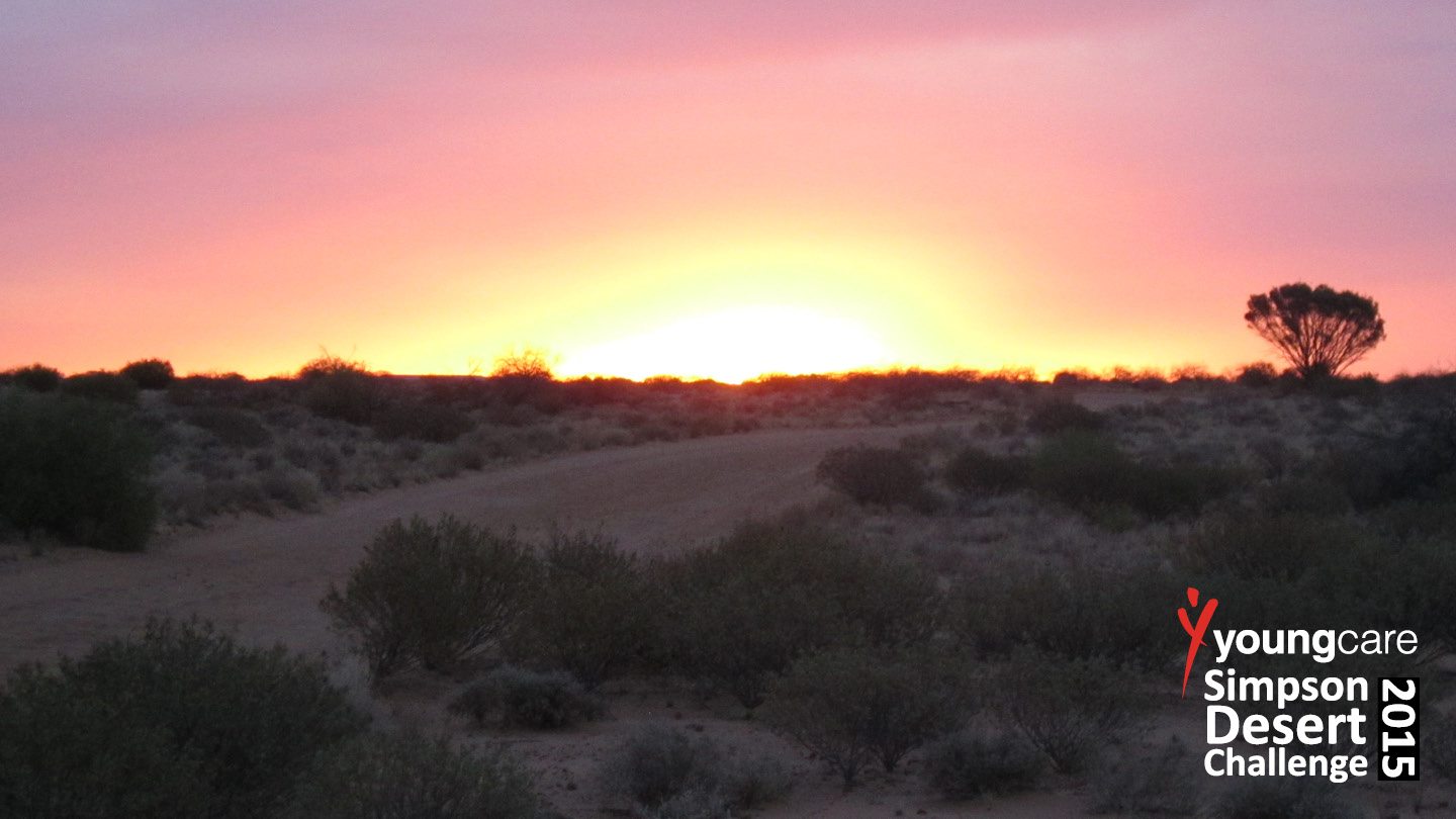 Sunrise over the Simpson Desert for the Youngcare Simpson Desert Challenge 2015