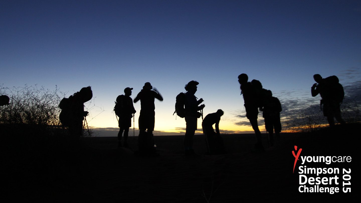 Members of the Youngcare Simpson Desert Challenge 2015 on Day 4
