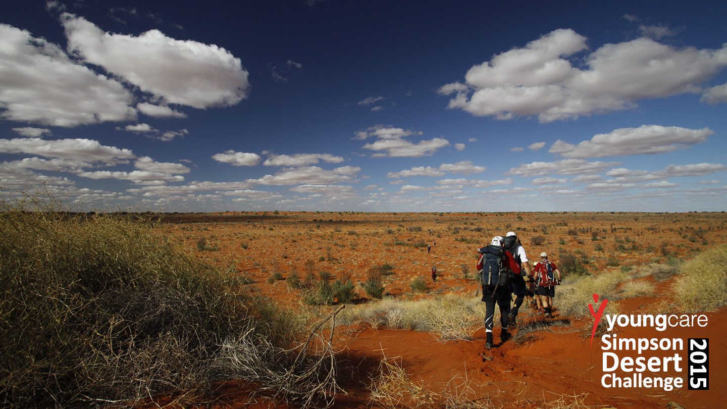 Vast horizons for members of the Youngcare Simpson Desert Challenge 2015