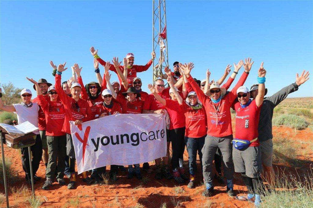 Youngcare Simpson Desert Trekkers 2016 at the Geographical Centre of the Simpson Desert